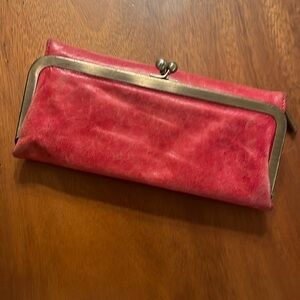 Hobo leather tri fold wallet- Red